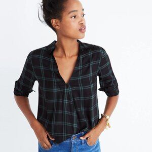 Madewell Wrap-Front Shirt in Palma Plaid